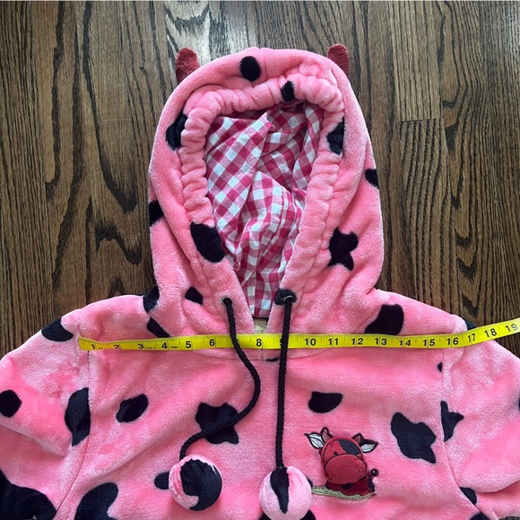 Super Cute Kawaii fleece pink cow pajama lounge set size S/M - Picture 10 of 15